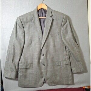 Lauren Ralph Lauren Blazer Men 46L Wool Silk Blend Sport Coat Jacket Houndstooth